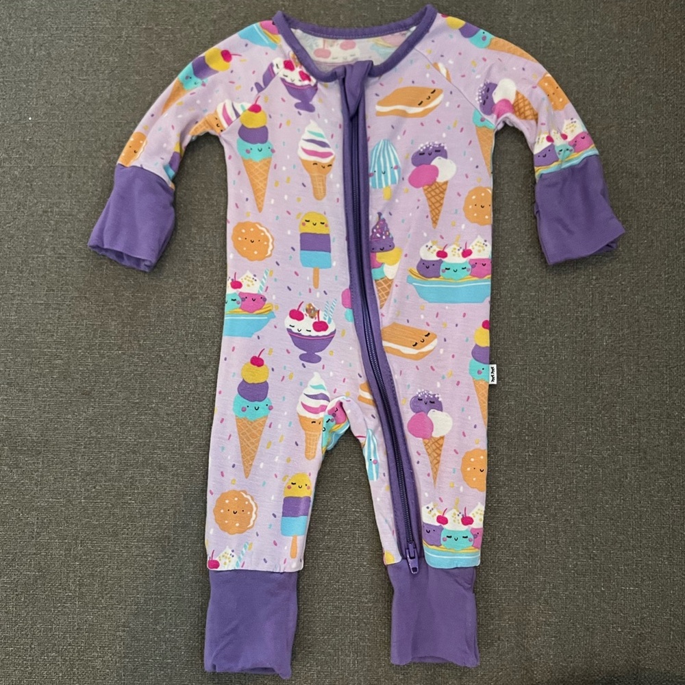OG Little Sleepies Wildberry Ice Cream Social Bamboo Zippy - Preemie